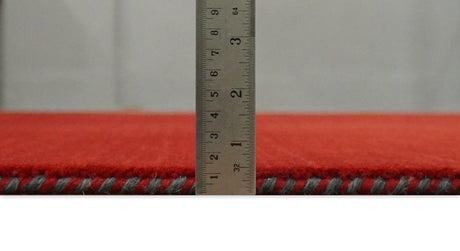 4x6 Small Solid Red Wool Hand Woven Southwestern Gabbeh Rug