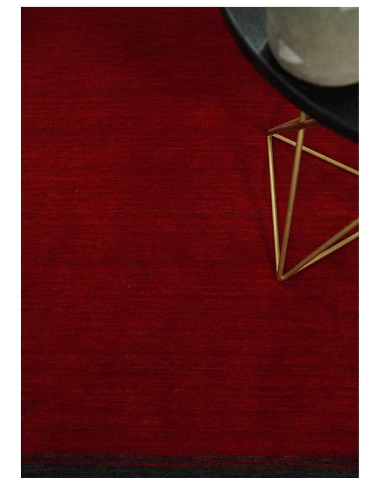 4x6 Small Solid Red Wool Hand Woven Southwestern Gabbeh Rug