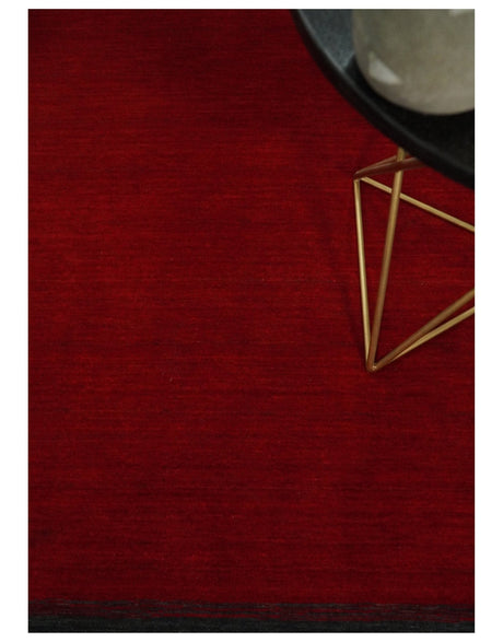 4x6 Small Solid Red Wool Hand Woven Southwestern Gabbeh Rug