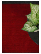4x6 Small Solid Red Wool Hand Woven Southwestern Gabbeh Rug