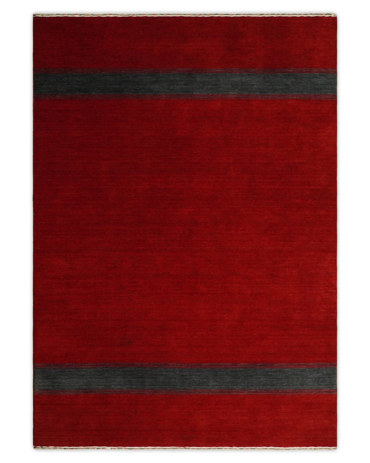 4x6 Small Solid Red Wool Hand Woven Southwestern Gabbeh Rug
