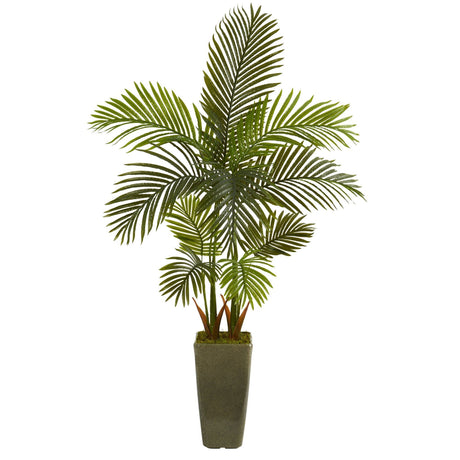 5’ Areca Palm Artificial Tree in Green Planter-Parc Decor