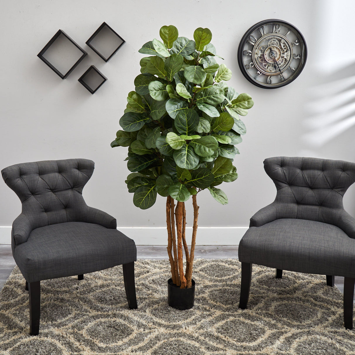 5’ Artificial Fiddle Leaf Fig Tree-Parc Decor