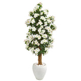 5’ Azalea Artificial Tree in White Planter-Parc Decor