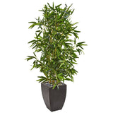 5’ Bamboo Artificial Tree in Black Planter (Real Touch) (Indoor/Outdoor)-Parc Decor