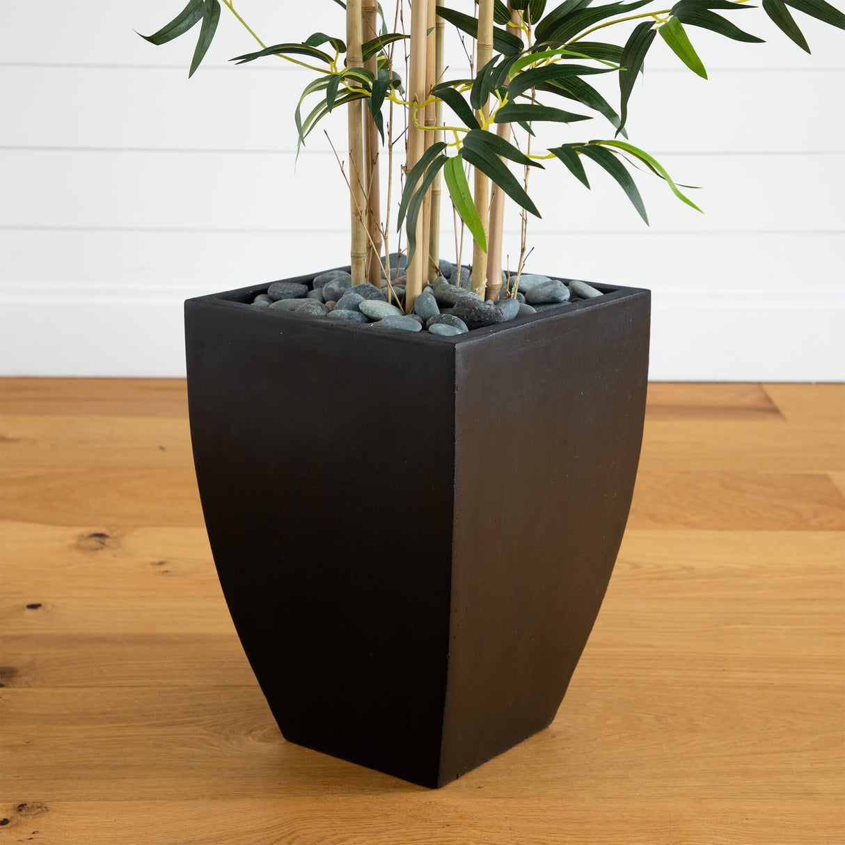 5' Bamboo Artificial Tree in Black Wash Planter-Parc Decor