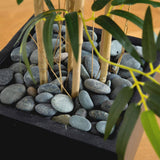 5' Bamboo Artificial Tree in Black Wash Planter-Parc Decor