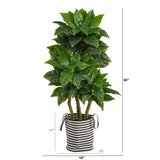 5’ Bird Nest Tree in Handmade Black and White Natural Jute and Cotton Planter UV Resistant-Parc Decor