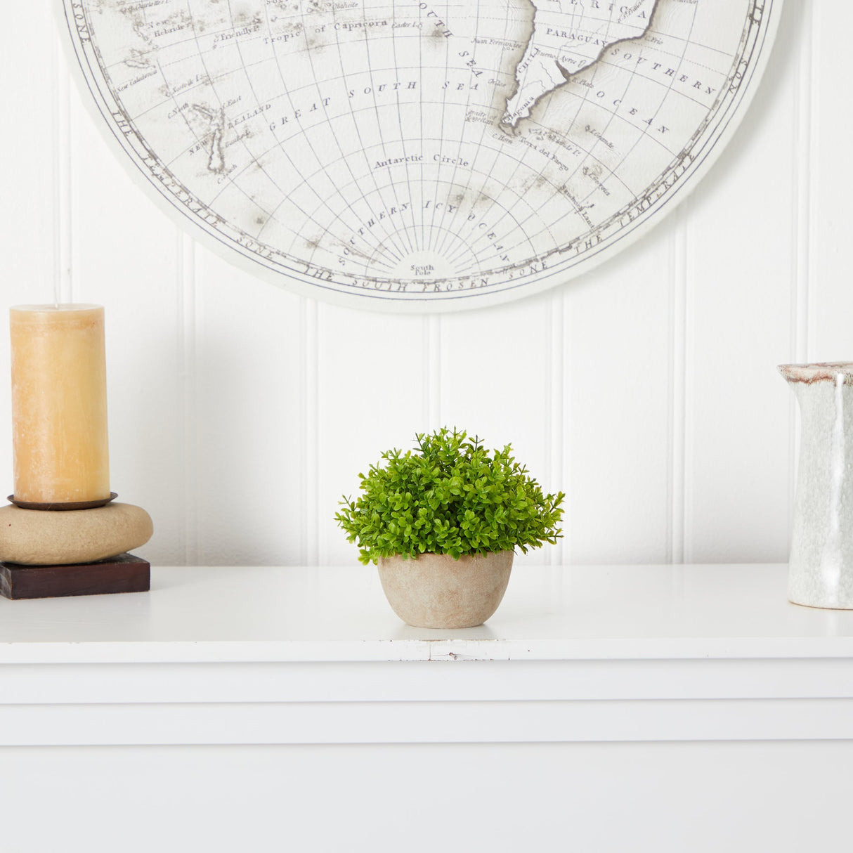 5” Boxwood Artificial Plant in Decorative Planter-Parc Decor