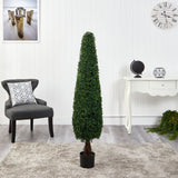 5’ Boxwood Topiary Artificial Tree UV Resistant (Indoor/Outdoor)-Parc Decor