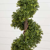 5’ Boxwood Topiary Spiral Artificial Tree (Indoor/Outdoor)-Parc Decor
