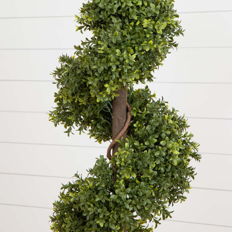 5’ Boxwood Topiary Spiral Artificial Tree (Indoor/Outdoor)-Parc Decor