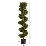 5’ Boxwood Topiary Spiral Artificial Tree (Indoor/Outdoor)-Parc Decor