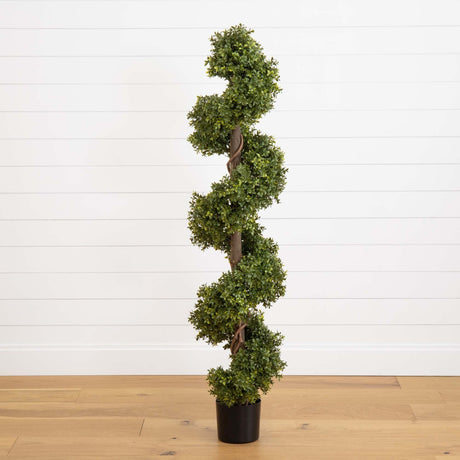 5’ Boxwood Topiary Spiral Artificial Tree (Indoor/Outdoor)-Parc Decor