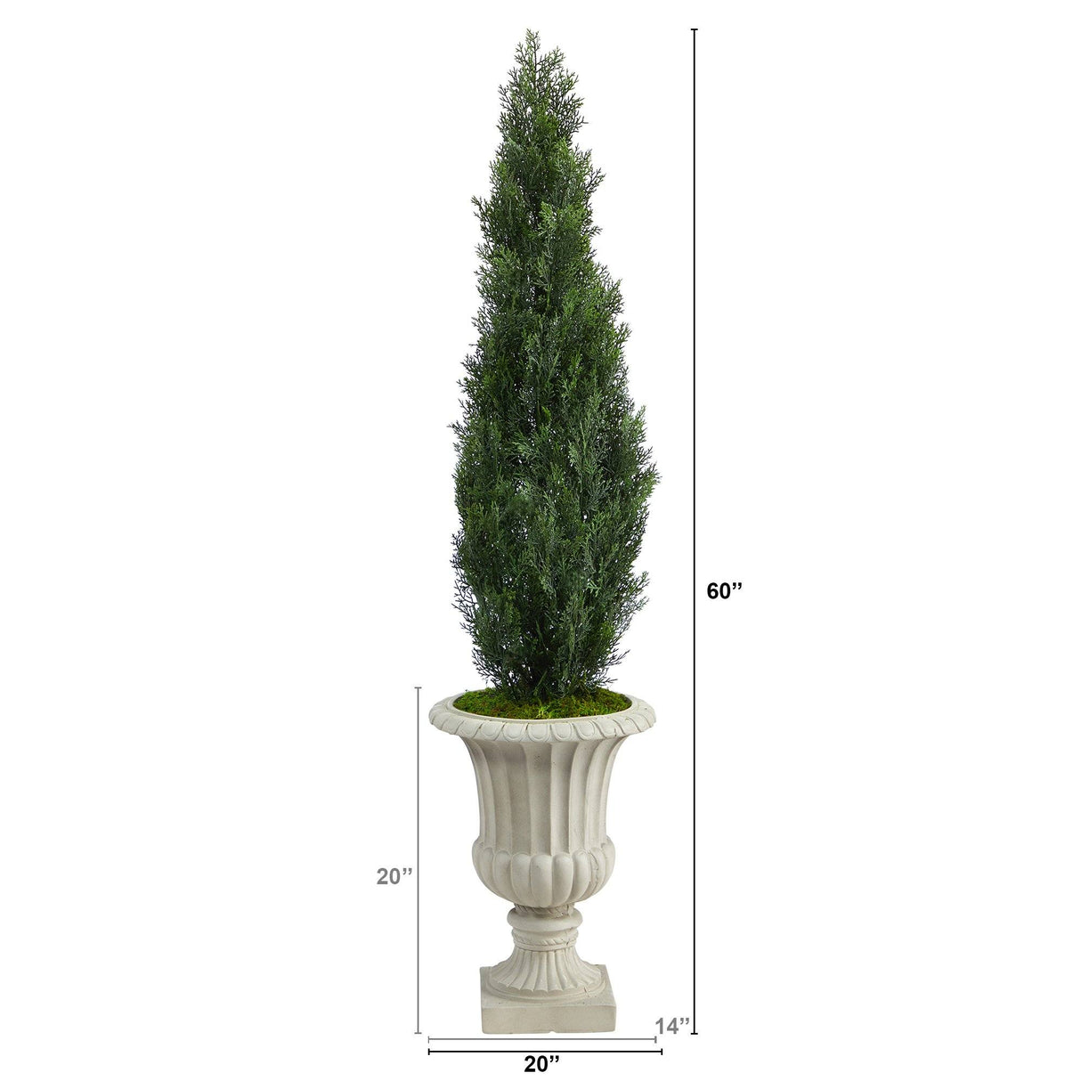 5' Cedar Artificial Tree in Sand Finished Urn (Indoor/Outdoor)-Parc Decor