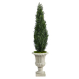 5' Cedar Artificial Tree in Sand Finished Urn (Indoor/Outdoor)-Parc Decor