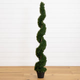 5' Cedar Spiral Silk Tree (In-door/Out-door)-Parc Decor