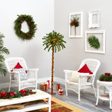 5’ Christmas Palm Artificial Tree with 150 Warm White LED Lights-Parc Decor