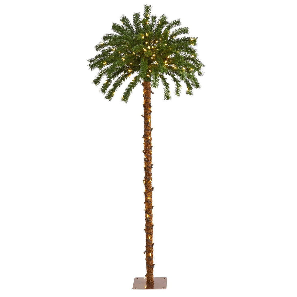5’ Christmas Palm Artificial Tree with 150 Warm White LED Lights-Parc Decor