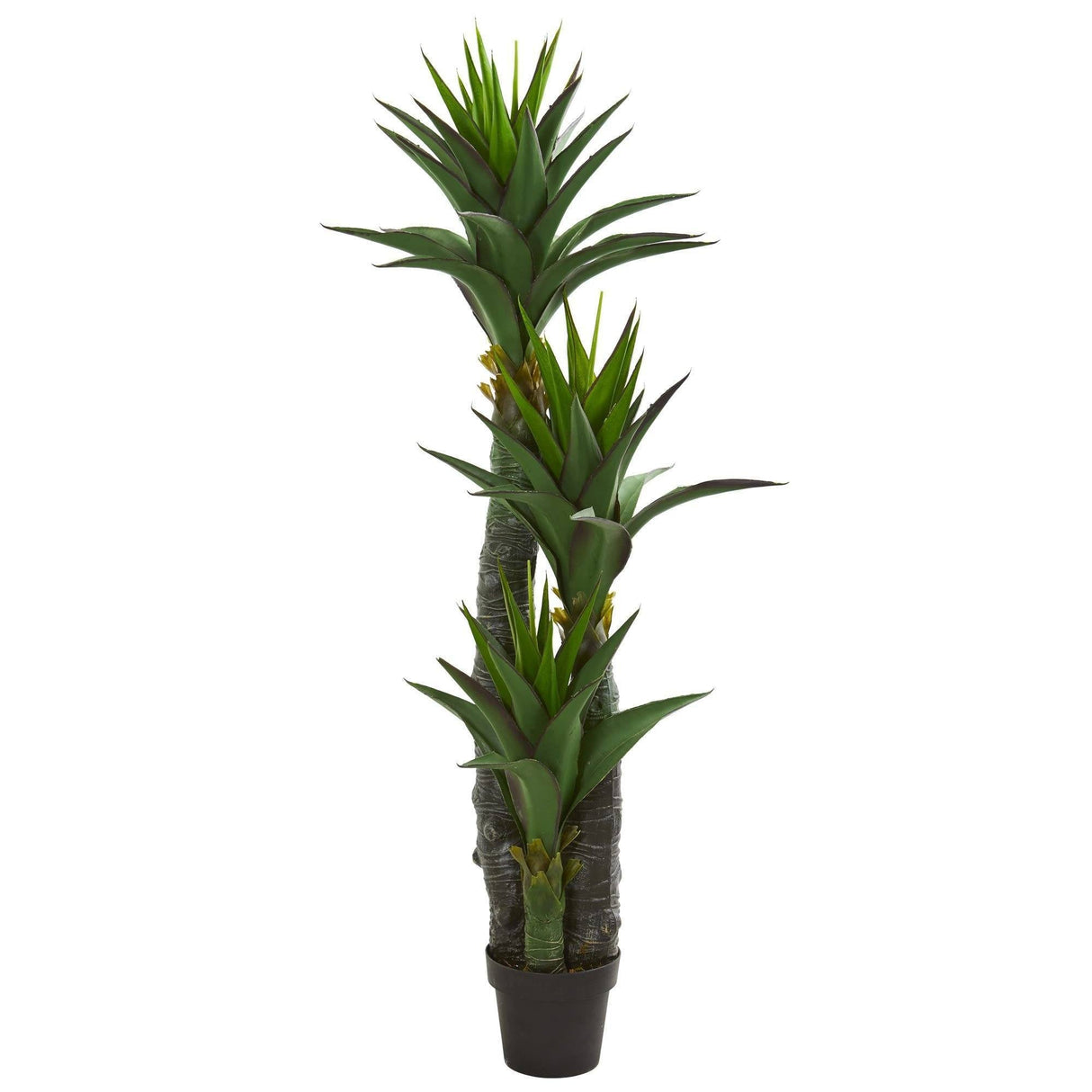 5’ Decorative Yucca Artificial Tree in Black Planter-Parc Decor