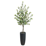5’ Eucalyptus Artificial Tree in Gray Planter-Parc Decor