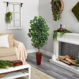 5’ Ficus Artificial Tree in Bamboo Planter-Parc Decor
