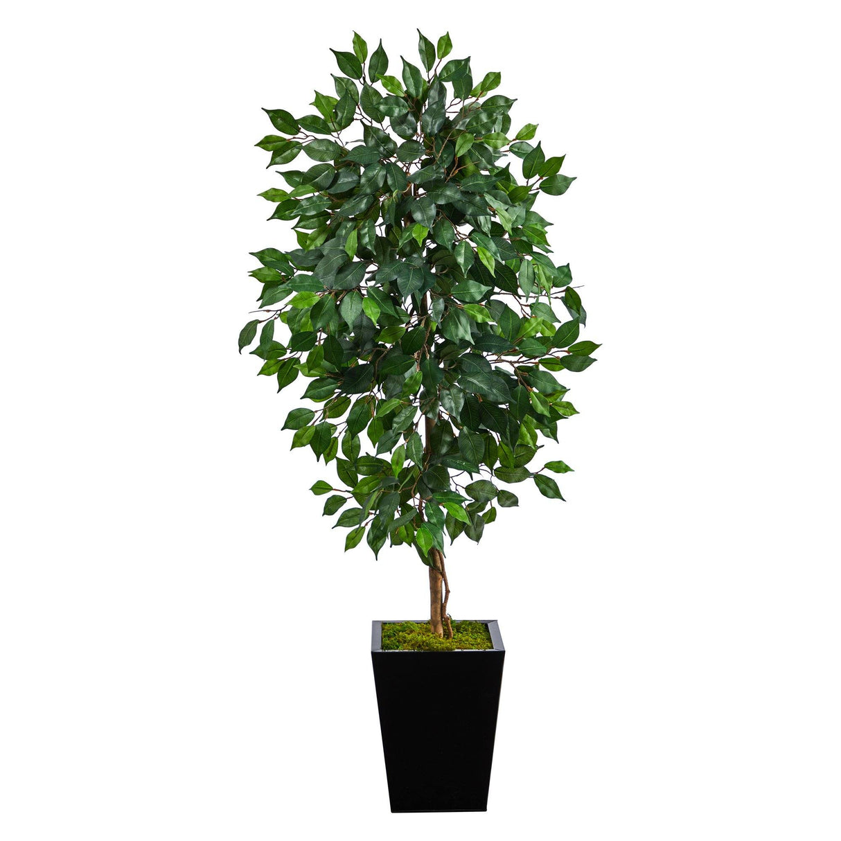 5’ Ficus Artificial Tree in Black Metal Planter-Parc Decor