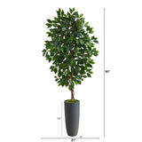 5’ Ficus Artificial Tree in Gray Planter-Parc Decor