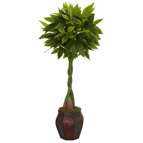 5’ Money Artificial Tree in Decorative Planter-Parc Decor