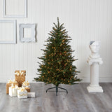 5’ Napa Valley Fir Artificial Chrstmas Tree with 350 Clear Lights and 1107 Bendable Branches-Parc Decor