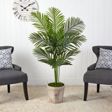 5’ Paradise Palm Artificial Tree in Farmhouse Planter-Parc Decor