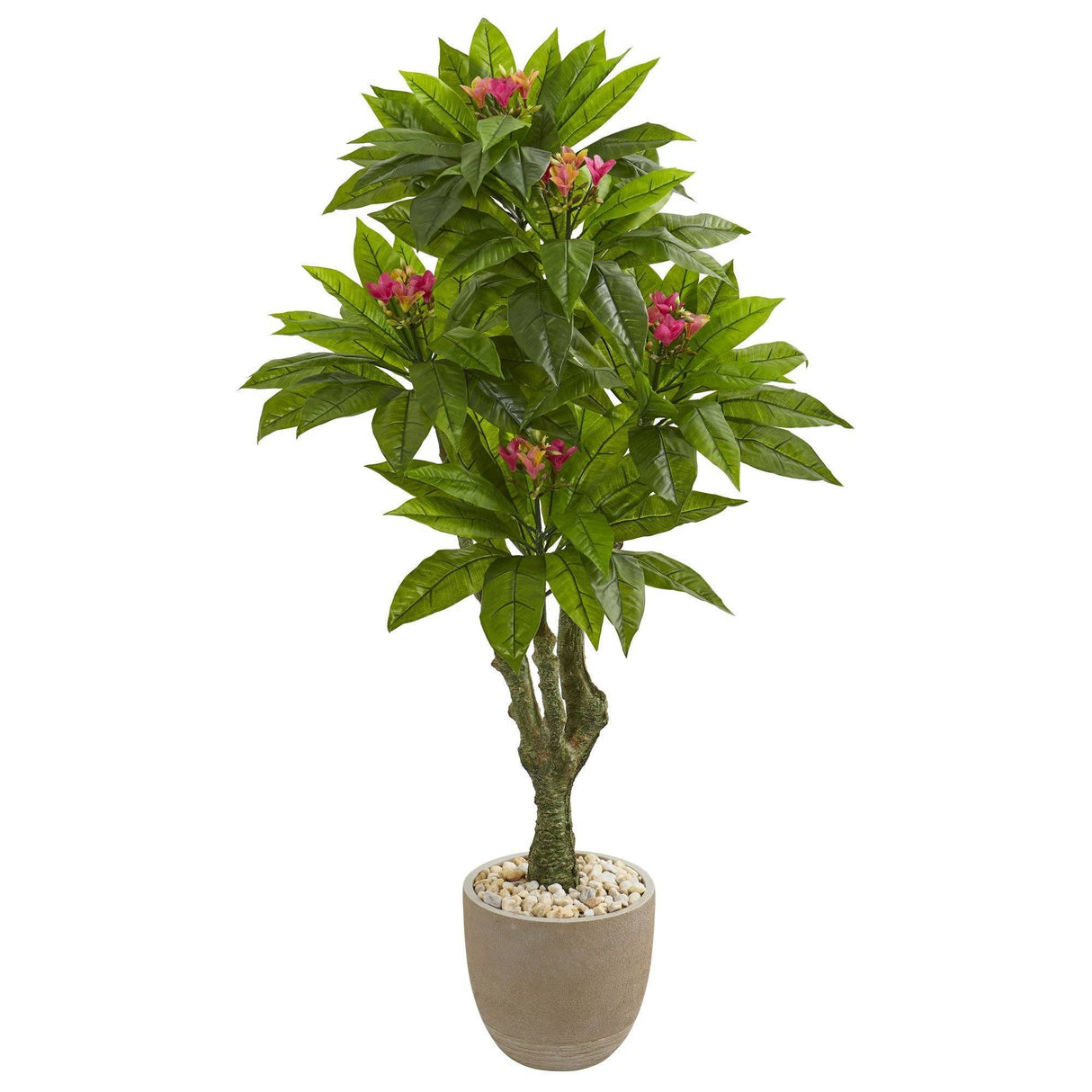 5’ Plumeria Artificial Tree in Decorative Planter (Indoor/Outdoor)-Parc Decor