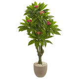 5’ Plumeria Artificial Tree in Decorative Planter (Indoor/Outdoor)-Parc Decor