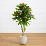 5’ Plumeria Artificial Tree in Decorative Planter (Indoor/Outdoor)-Parc Decor