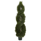 5' Pond Cypress Spiral Topiary UV Resistant (Indoor/Outdoor)-Parc Decor