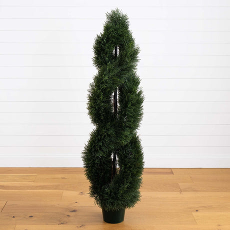 5' Pond Cypress Spiral Topiary UV Resistant (Indoor/Outdoor)-Parc Decor