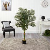 5’ Single Stalk Golden Cane Artificial Palm Tree-Parc Decor