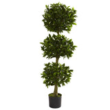 5' Triple Bay Leaf Topiary UV Resistant (Indoor/Outdoor)-Parc Decor