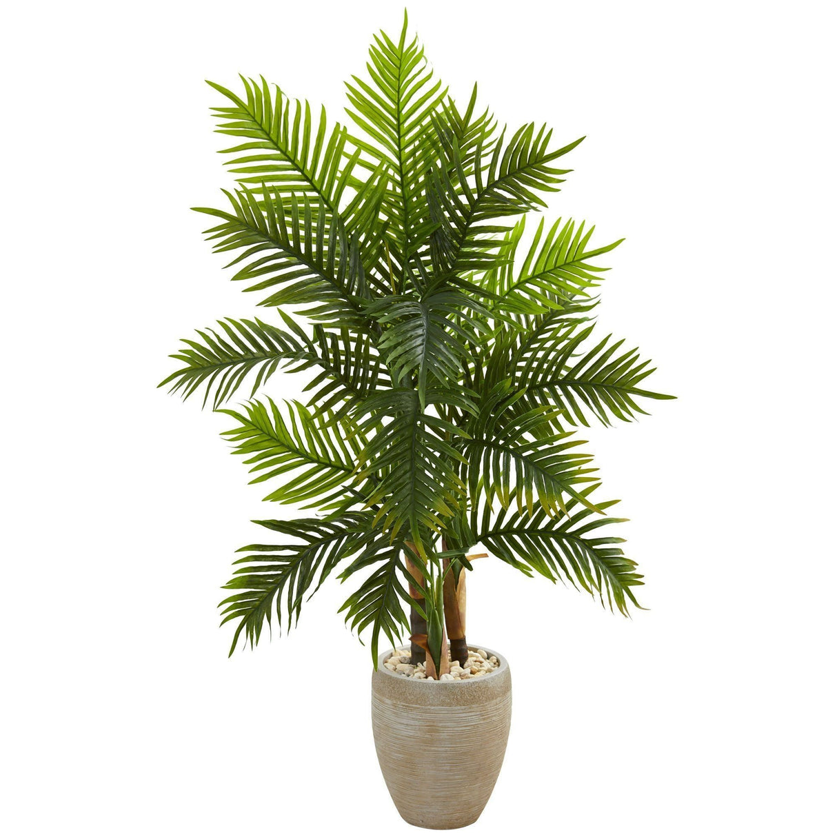 5’ Areca Palm Artificial Tree in Sand Colored Planter (Real Touch)-Tree-Parc Decor