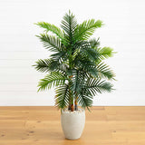 5’ Areca Palm Artificial Tree in Sand Colored Planter (Real Touch)-Tree-Parc Decor