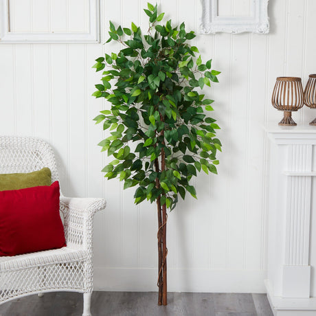 5’ Artificial Double Trunk Ficus Tree (No Pot)-Tree-Parc Decor