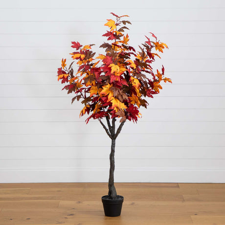 5' Artificial Fall Smoky Maple Tree-Tree-Parc Decor