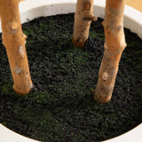 5’ Artificial Fiddle Leaf Tree in Decorative White Planter-Tree-Parc Decor