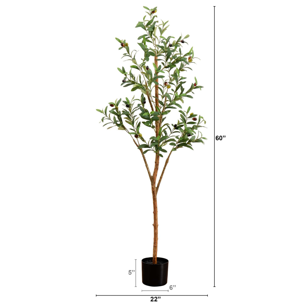 5’ Artificial Olive Tree with Natural Trunk-Tree-Parc Decor