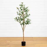 5’ Artificial Olive Tree with Natural Trunk-Tree-Parc Decor