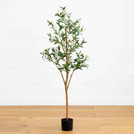5’ Artificial Olive Tree with Natural Trunk-Tree-Parc Decor