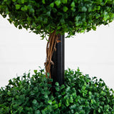 5’ Artificial Triple Ball Boxwood Topiary Tree (Indoor/Outdoor)-Tree-Parc Decor