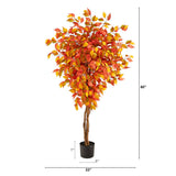 5’ Autumn Ficus Artificial Fall Tree-Tree-Parc Decor