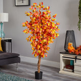 5’ Autumn Ficus Artificial Fall Tree-Tree-Parc Decor