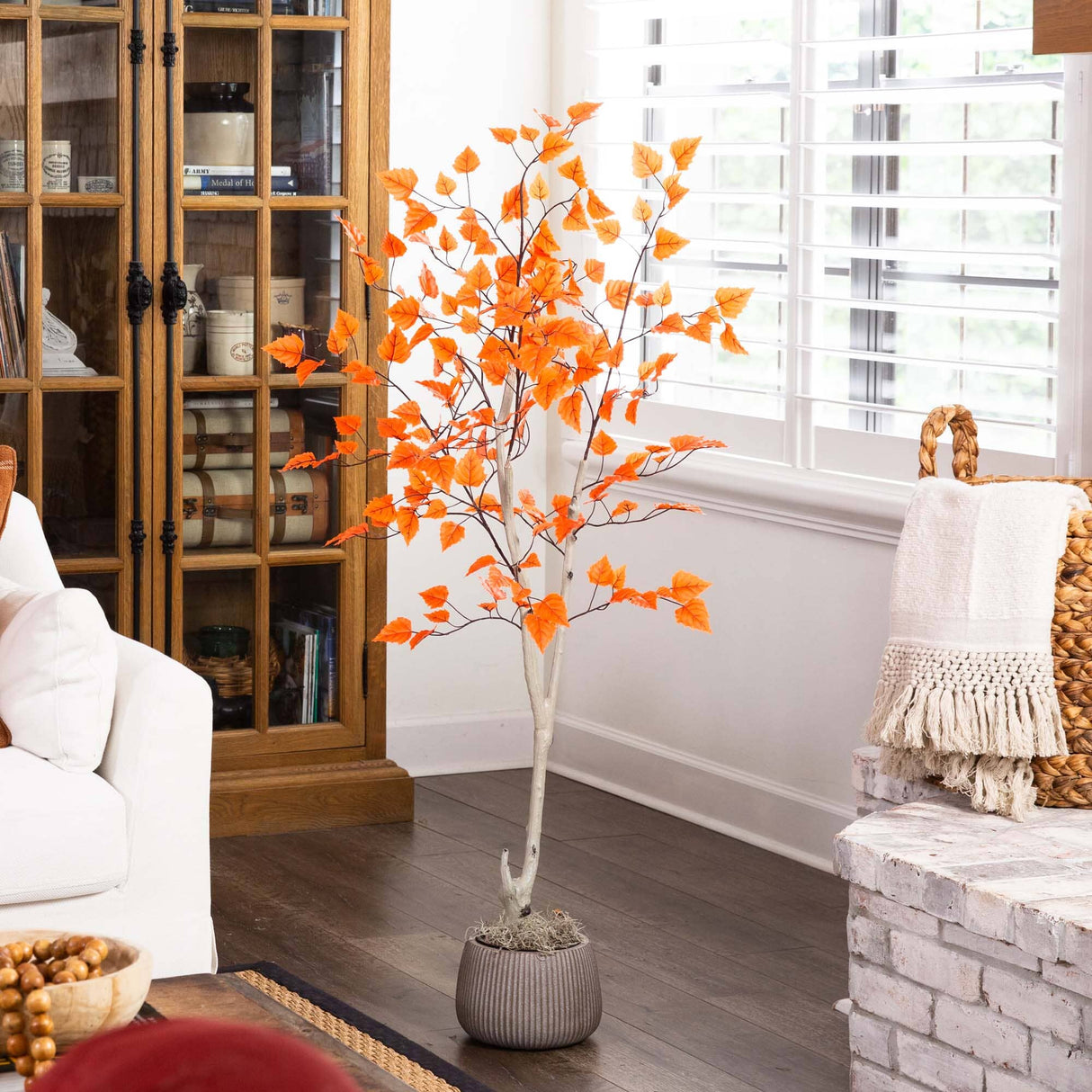5’ Autumn Paper Birch Artificial Fall Tree-Tree-Parc Decor